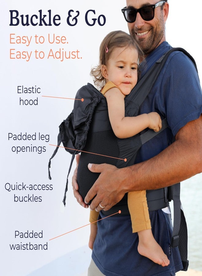 بيكو حاملة الأطفال والرضع Beco Fly Ultralite - حاملة أطفال صغيرة الحجم، قابلة للطي وخفيفة الوزن مع حقيبة حمل، يمكن حملها من الأمام أو الخلف في وضعية "M" الصحية (من 15 إلى 45 رطلاً) - أسود - Image 2